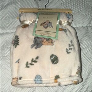 Pooh Bear Collection Baby Blanket - Cream with Pastel Prints